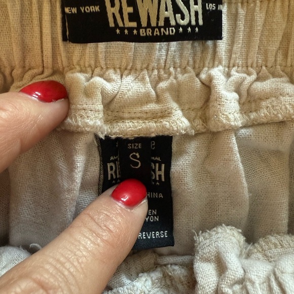 Rewash Light Beige Linen Drawstring Pants • Women’s small - Picture 7 of 8